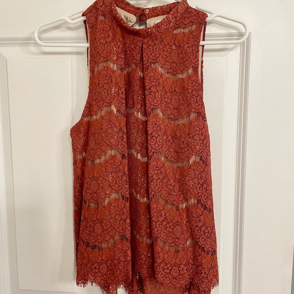 Mock Neck Lace Tank